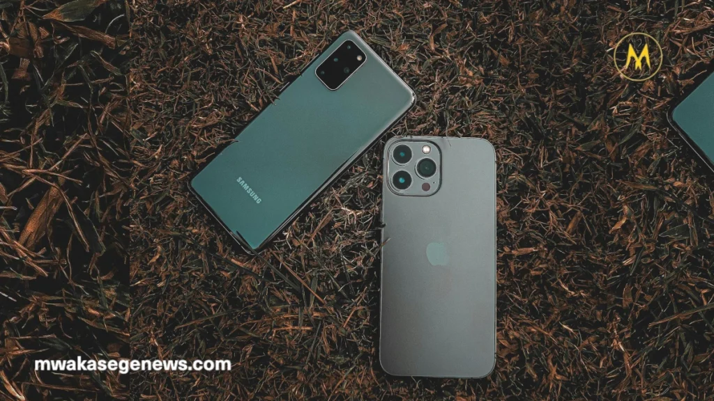 iPhone and Android smartphones side by side in 2025