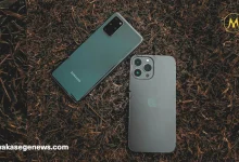iPhone and Android smartphones side by side in 2025