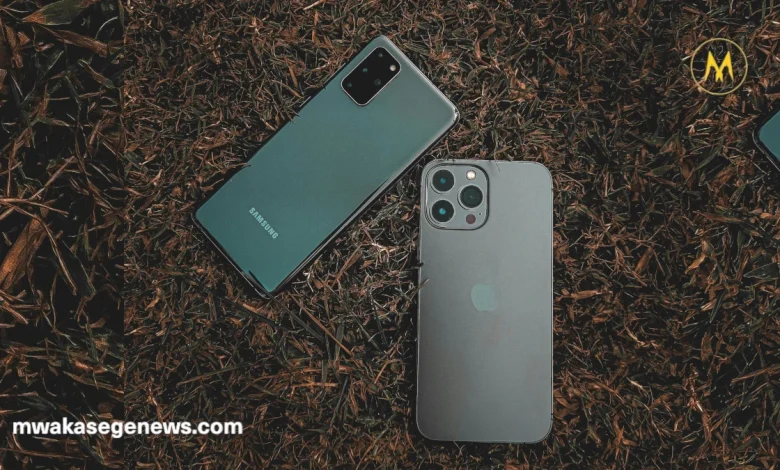 iPhone and Android smartphones side by side in 2025
