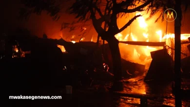 Singida Main Market on Fire at Night