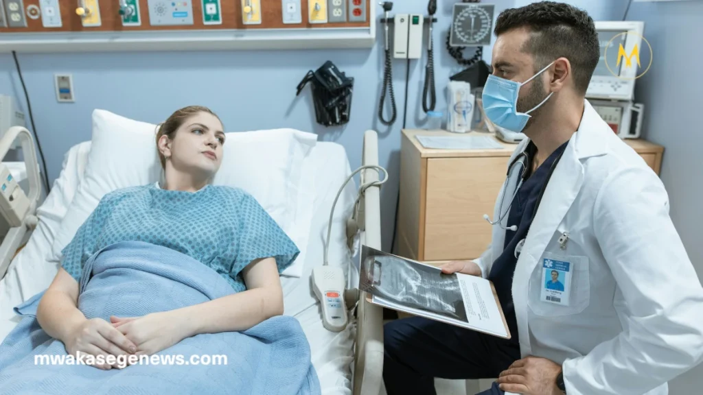 Woman recovering from BBL surgery lying on her side