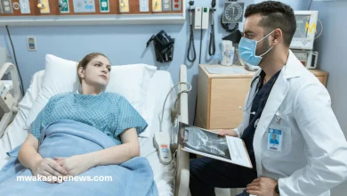 Woman recovering from BBL surgery lying on her side