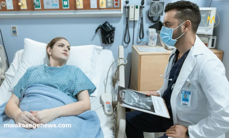 Woman recovering from BBL surgery lying on her side
