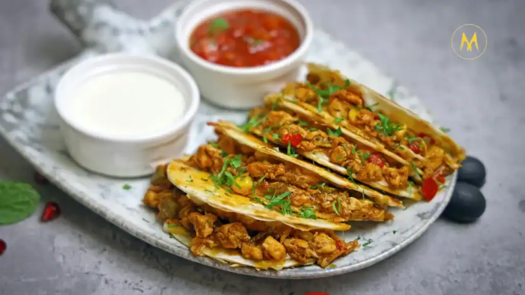 Chicken snack wrap with fresh vegetables and sauce