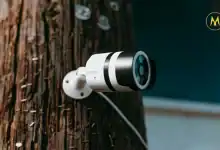 Ring security camera mounted on a home exterior