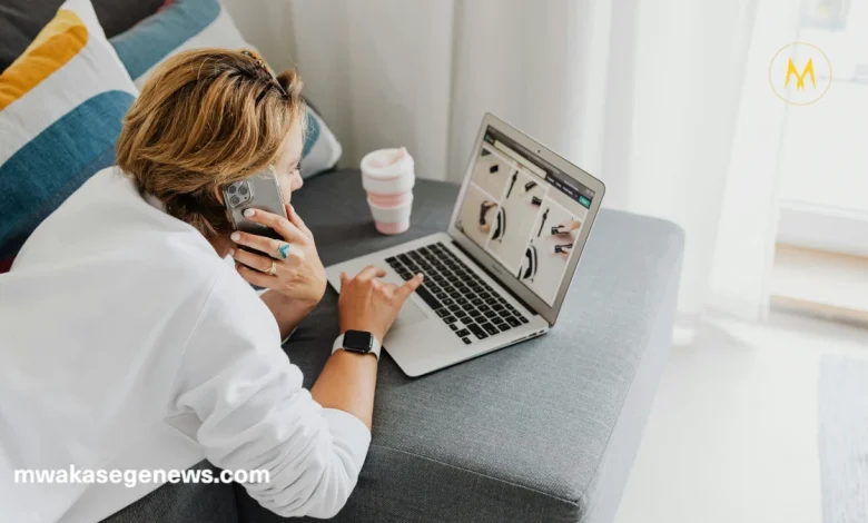 Person working remotely on laptop in a relaxed space