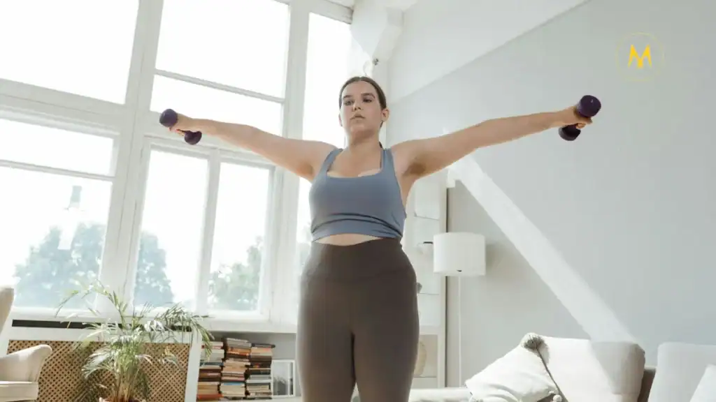 A healthy lifestyle concept showing balanced food and fitness.