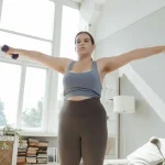 A healthy lifestyle concept showing balanced food and fitness.