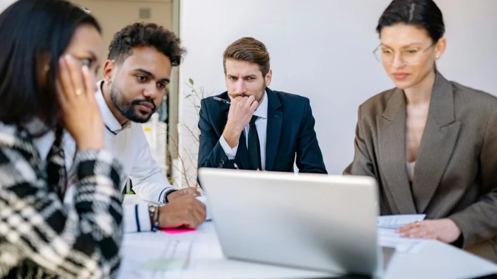 Entrepreneur analyzing business growth and planning success strategy