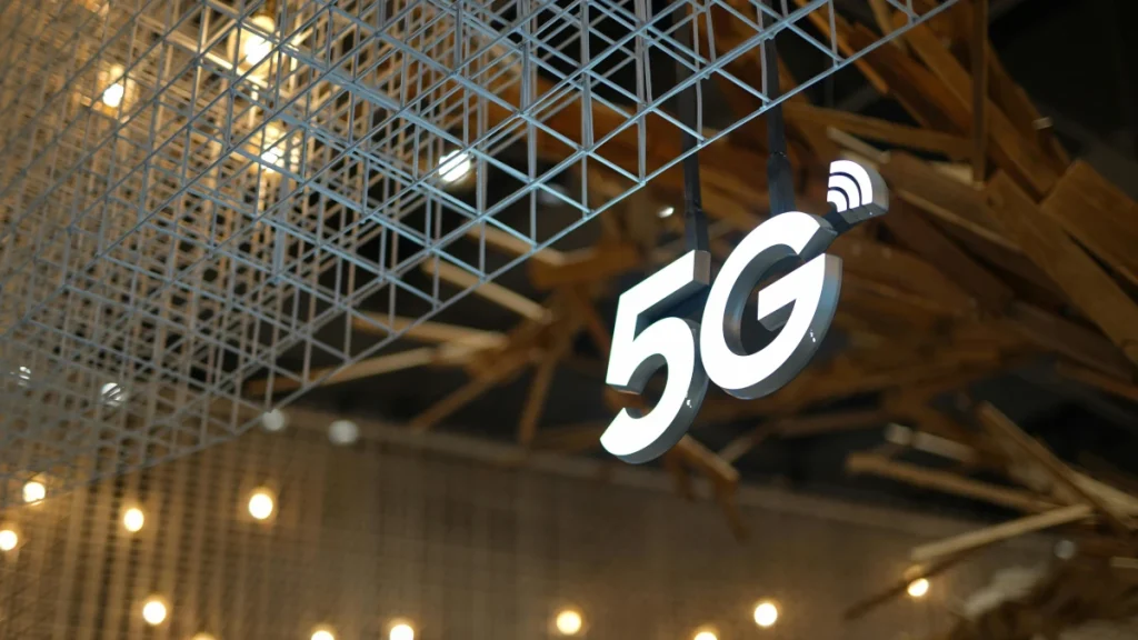 5G network tower transmitting high-speed internet signals