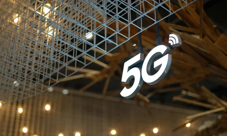 5G network tower transmitting high-speed internet signals