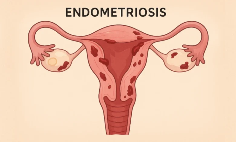 Woman experiencing pelvic pain representing endometriosis symptoms