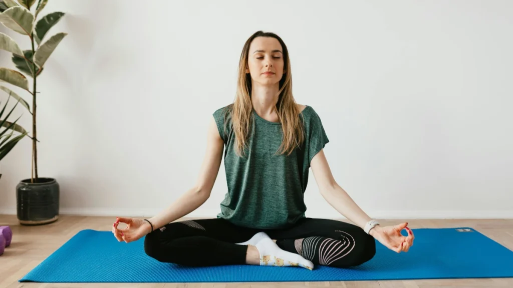 woman practicing mindfulness and mental wellness in a digital age