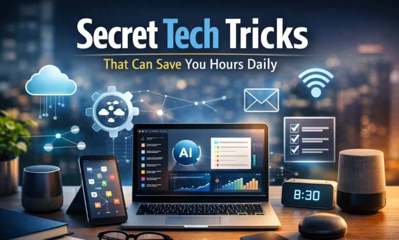 ecret tech tricks saving time in daily life, automation tools, smart devices, productivity apps.