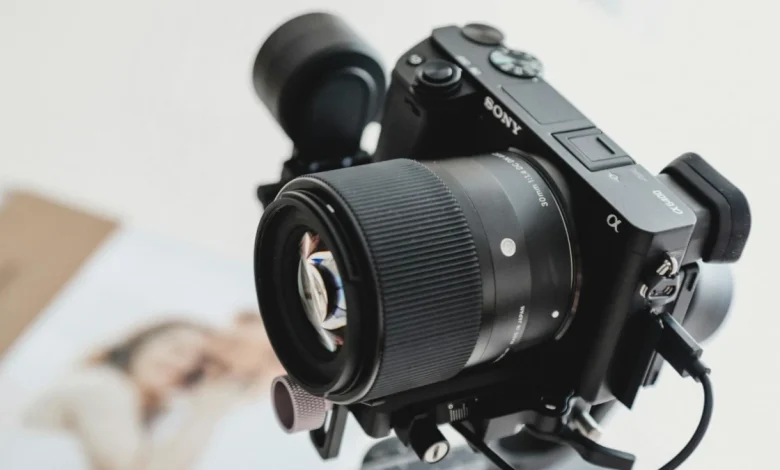 Sony A7V full-frame camera with lens and 4K video capability
